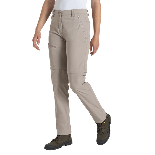 Soft Mushroom - Side - Craghoppers Womens-Ladies Pro III Nosilife Convertible Trousers