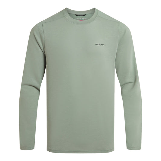 Lichen Green - Front - Craghoppers Mens Abel Nosilife Long-Sleeved T-Shirt
