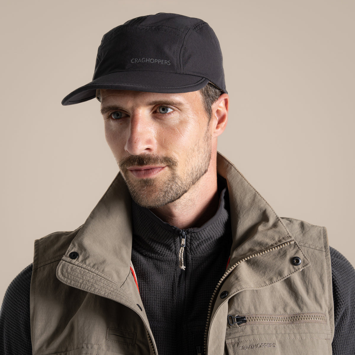 Black Pepper - Close up - Craghoppers Unisex Adult Multi Active II Nosilife Baseball Cap