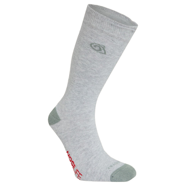 Soft Grey Marl-Lichen Green - Front - Craghoppers Unisex Adult Insect Repellent Socks