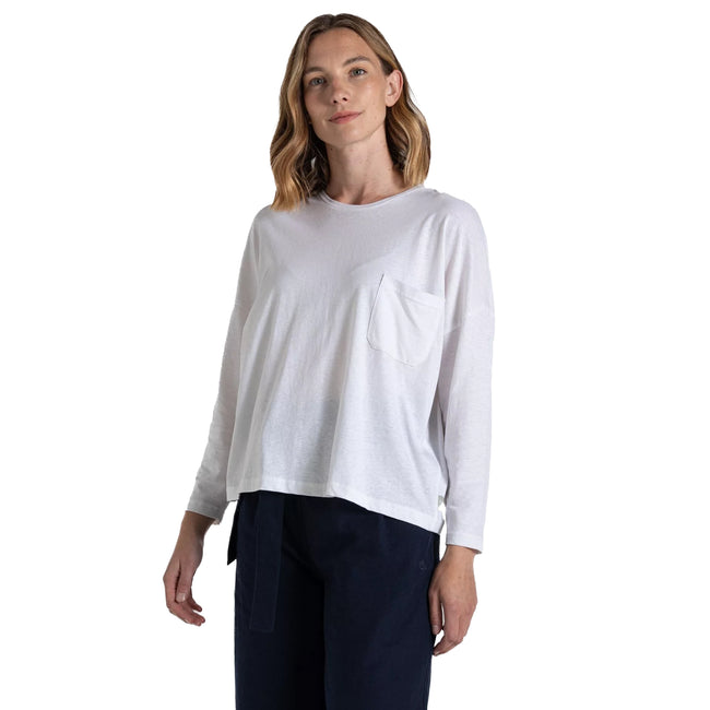 White - Back - Craghoppers Womens-Ladies Emere NosiBotanical Long-Sleeved T-Shirt