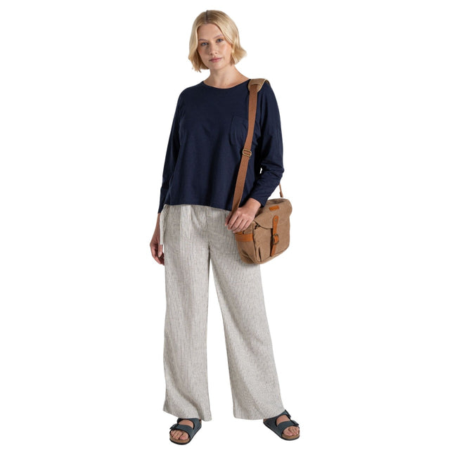Blue Navy - Side - Craghoppers Womens-Ladies Emere NosiBotanical Long-Sleeved T-Shirt