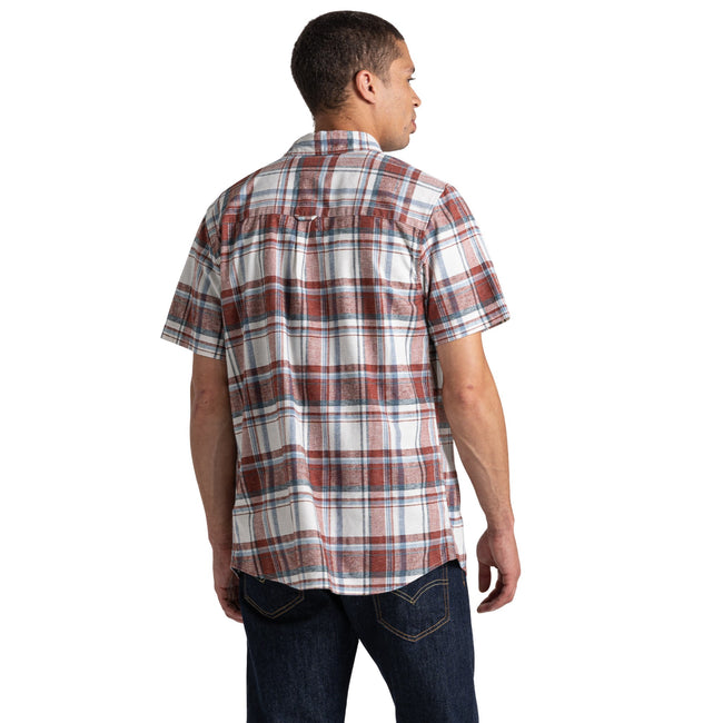 Sienna Red - Back - Craghoppers Mens Hila Checked Short-Sleeved Shirt