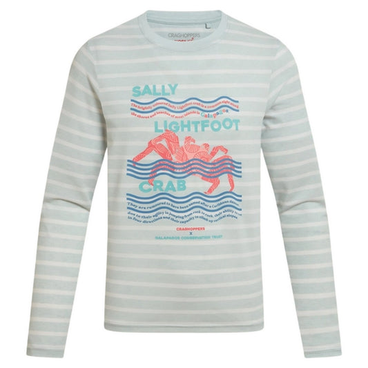 Nimbus Blue - Front - Craghoppers Childrens-Kids Crab Nosilife Stripes Long-Sleeved T-Shirt