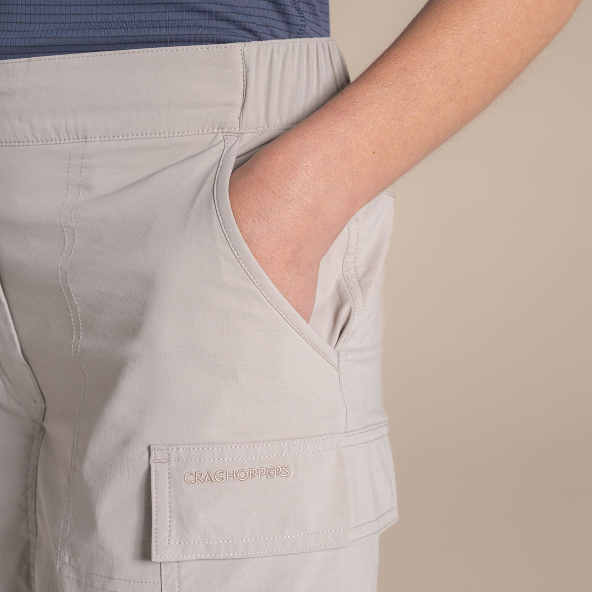 Soft Mushroom - Close up - Craghoppers Womens-Ladies NosiLife Pro Cargo Skirt