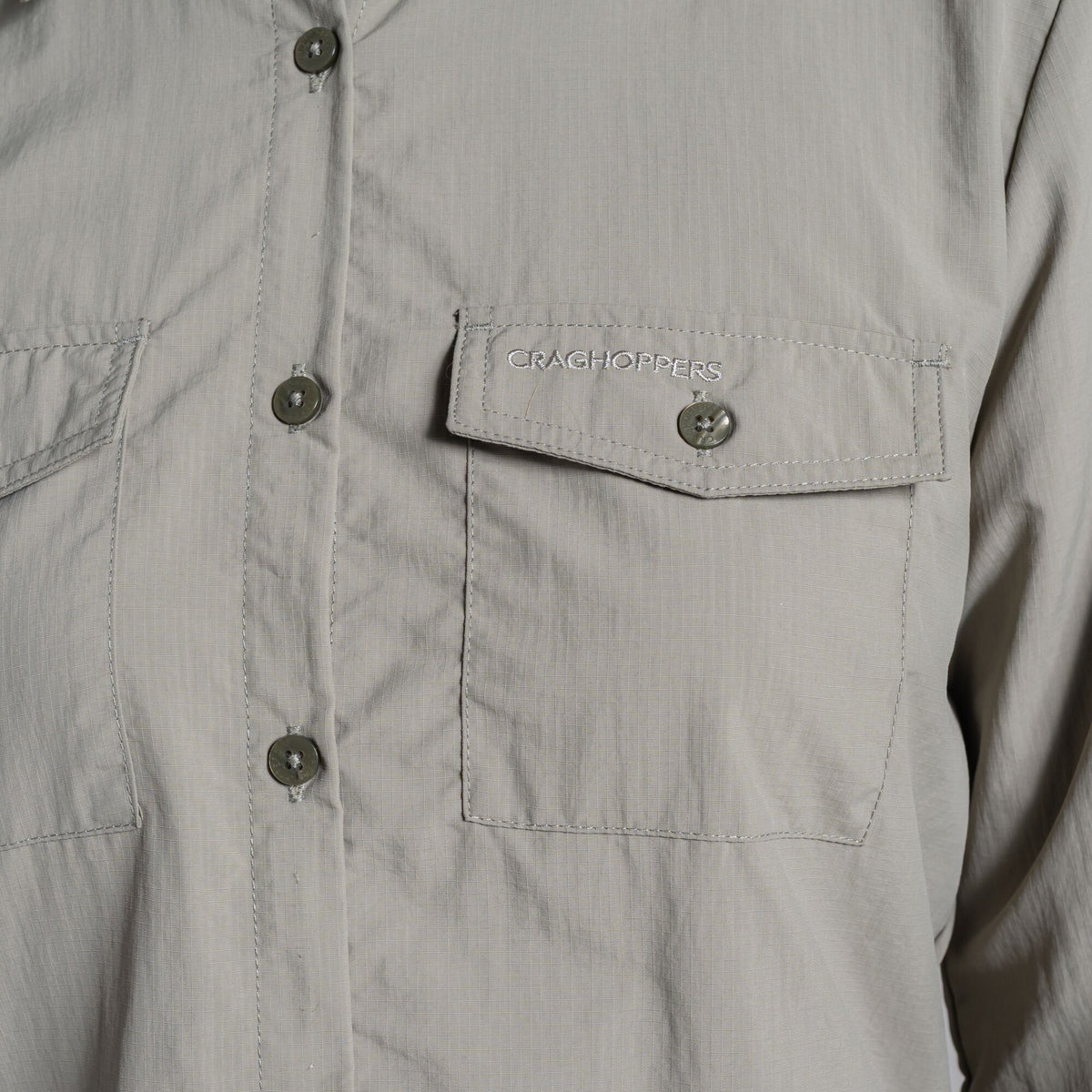 Vert - Close up - Craghoppers Womens-Ladies Loukkos Nosilife Long-Sleeved Shirt
