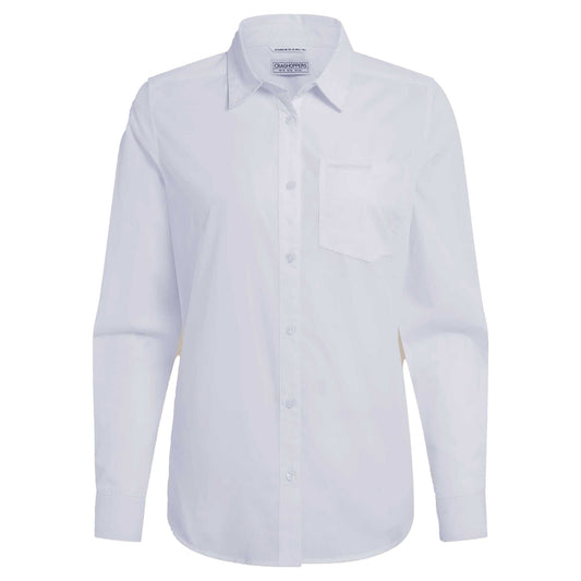 White - Front - Craghoppers Womens-Ladies Kiwi III Long-Sleeved Shirt