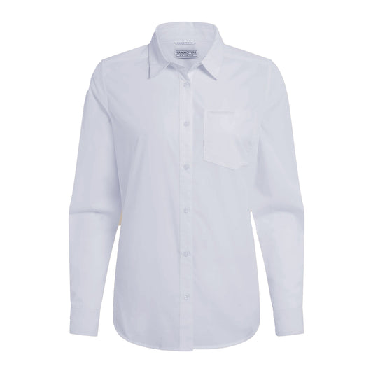 White - Front - Craghoppers Womens-Ladies Kiwi III Long-Sleeved Shirt