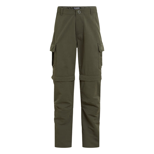 Woodland Green - Front - Craghoppers Childrens-Kids Nosilife Convertible Hiking Trousers