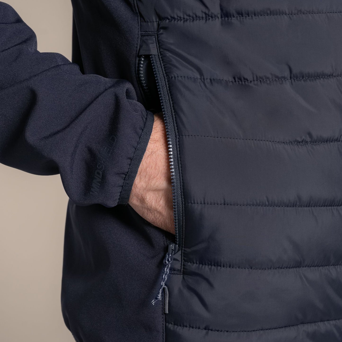 Dark Navy - Close up - Craghoppers Mens Expert Compresslite Hybrid Jacket
