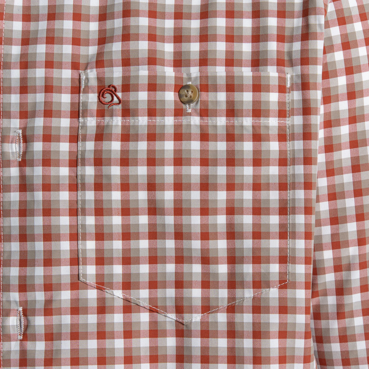 Red Beach - Close up - Craghoppers Mens Checked Nosilife Shirt