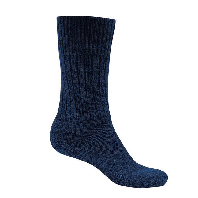 Dark Navy Marl - Front - Craghoppers Womens-Ladies Laugton Wool Hiking Socks