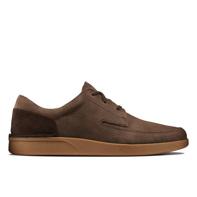 Dark Brown - Back - Clarks Mens Oakland Craft Leather Shoes