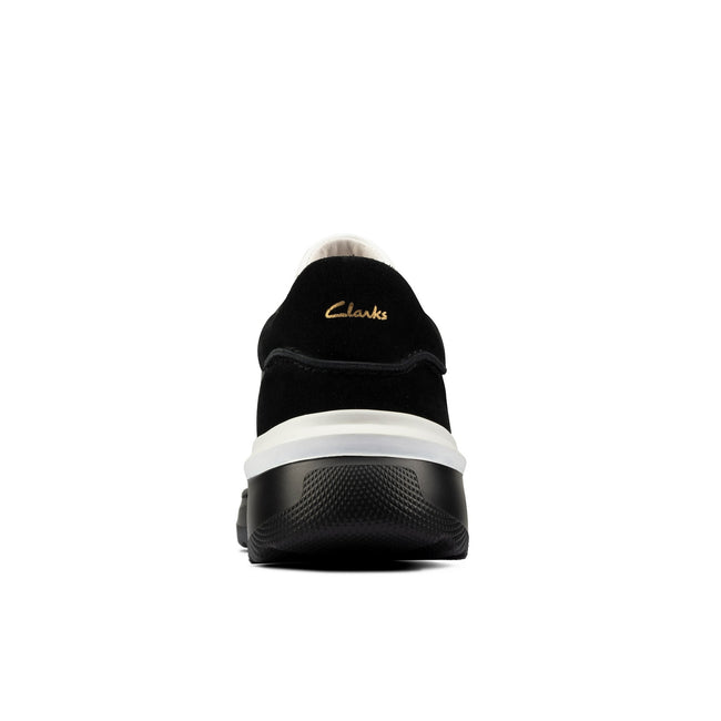 Black - Side - Clarks Womens-Ladies Sprint Lite Lace Leather Trainers