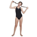 Black - Back - Speedo Girls Medalist One Piece Swimsuit