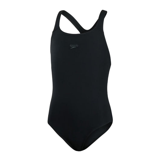 Black-White - Front - Speedo Girls Medalist Eco Endurance+ One Piece Swimsuit
