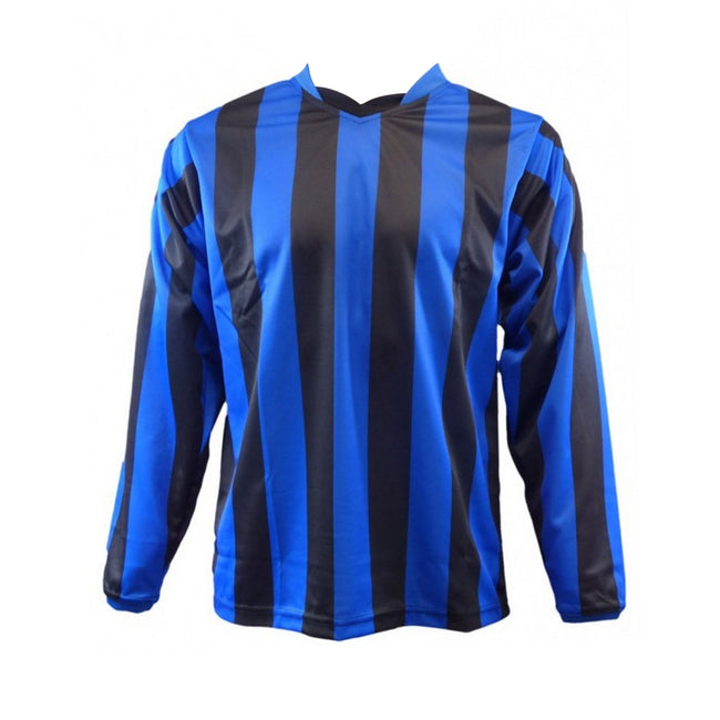 Royal Blue-Black - Front - Carta Sport Unisex Adult Newcastle Vertical Jersey Football Shirt