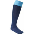 Navy-Sky Blue - Front - Euro Mens Football Socks