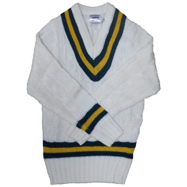 Green-Amber - Front - Carta Sport Mens Cricket Jumper