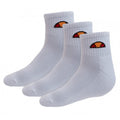 White - Side - Ellesse Mens Tallo Ankle Socks (Pack of 3)