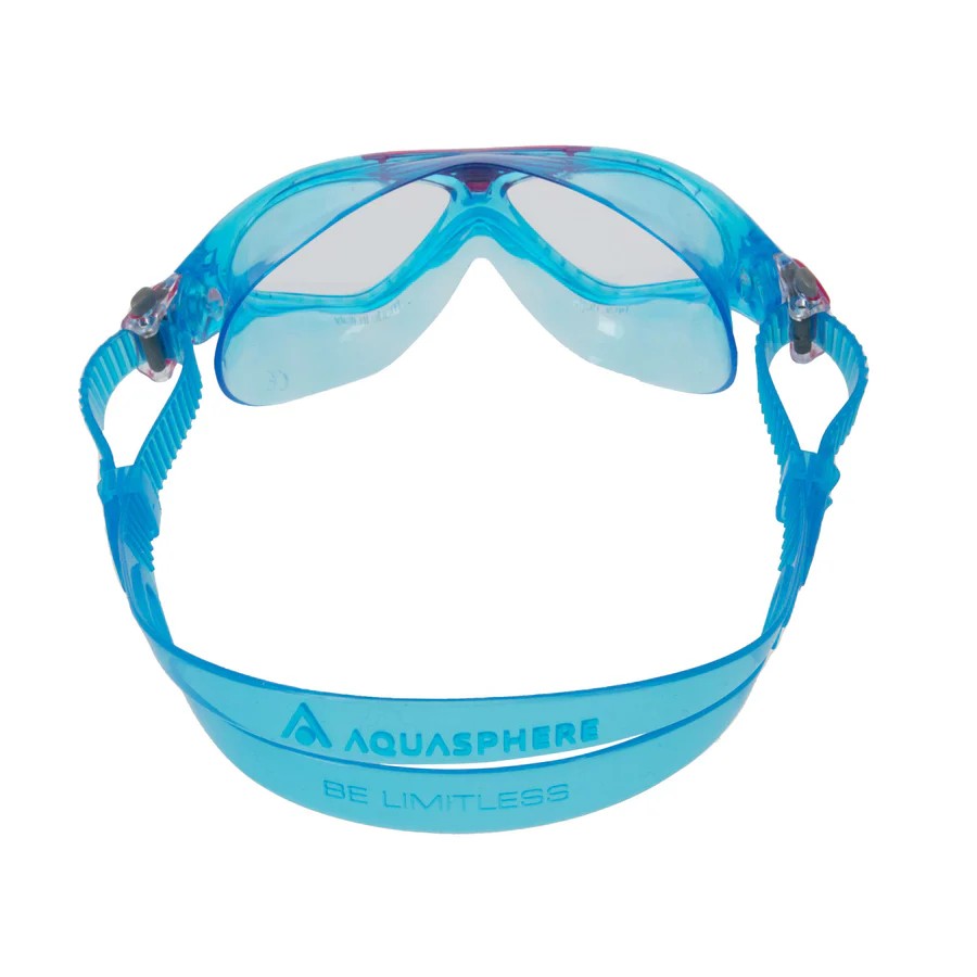 Turquoise-Pink-Clear - Side - Aquasphere Childrens-Kids Vista A1 2024 Swimming Goggles