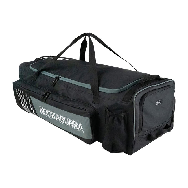 Black-Grey - Front - Kookaburra 2025 Pro 3500 Cricket Wheelie Duffle Bag