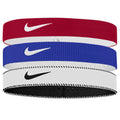 Red-Blue-White - Front - Nike Classic Flexible Wide Band Headband (Pack of 3)