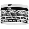White-Black - Front - Nike Classic Printed Flexible Hairband (Pack of 6)