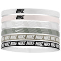 White-Pink - Front - Nike Classic Printed Flexible Hairband (Pack of 6)