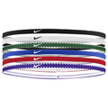 Royal Blue-Red - Front - Nike Classic Flexible Slim Hairband (Pack of 6)