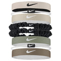 Pink-White - Front - Nike Mixed Flexible Classic Hair Tie (Pack of 8)