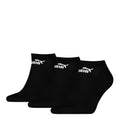Black - Front - Puma Unisex Adult Logo Trainer Socks (Pack of 3)