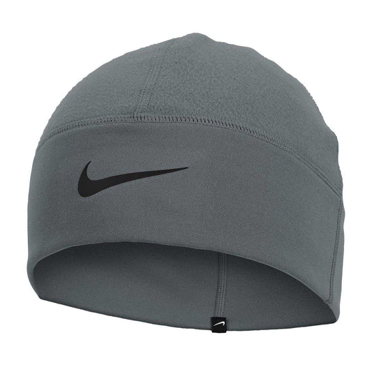 Grey - Front - Nike Therma Fit Swoosh Fleece Beanie