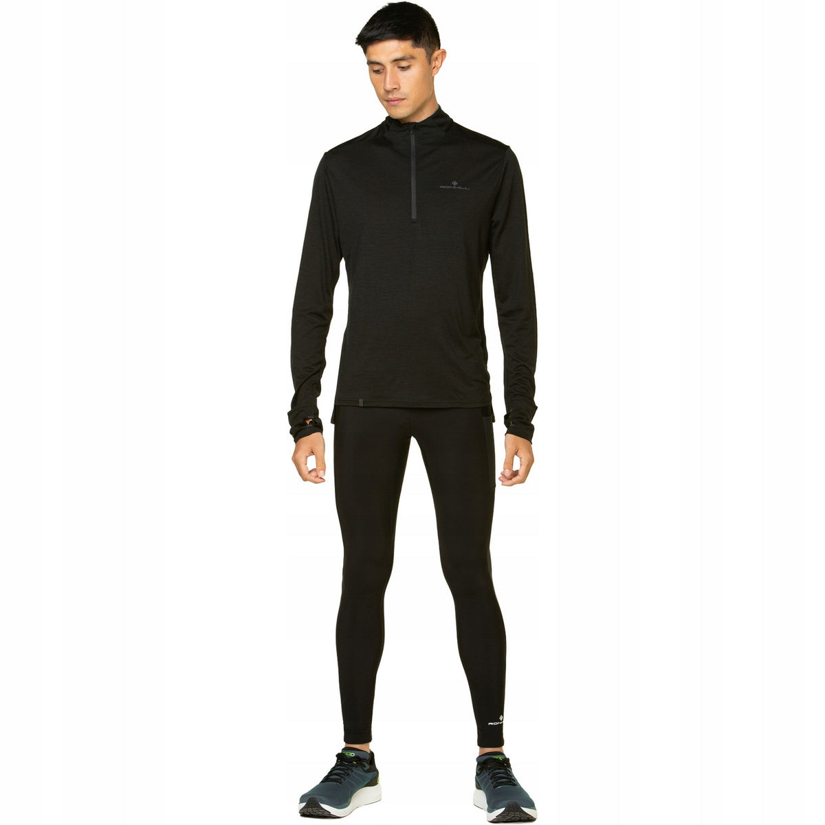 Black - Side - Ronhill Mens Tech Winter Tights