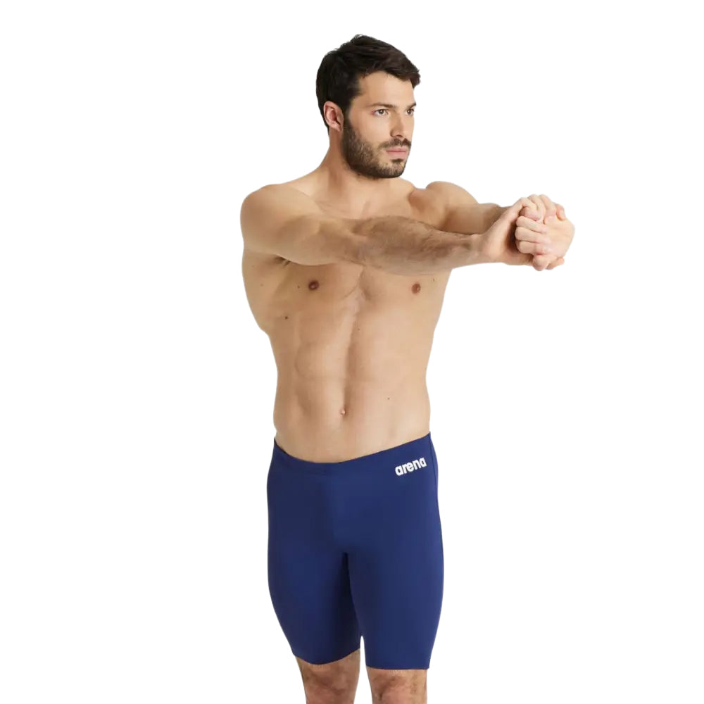 Navy-White - Side - Arena Mens Solid Jammer Shorts