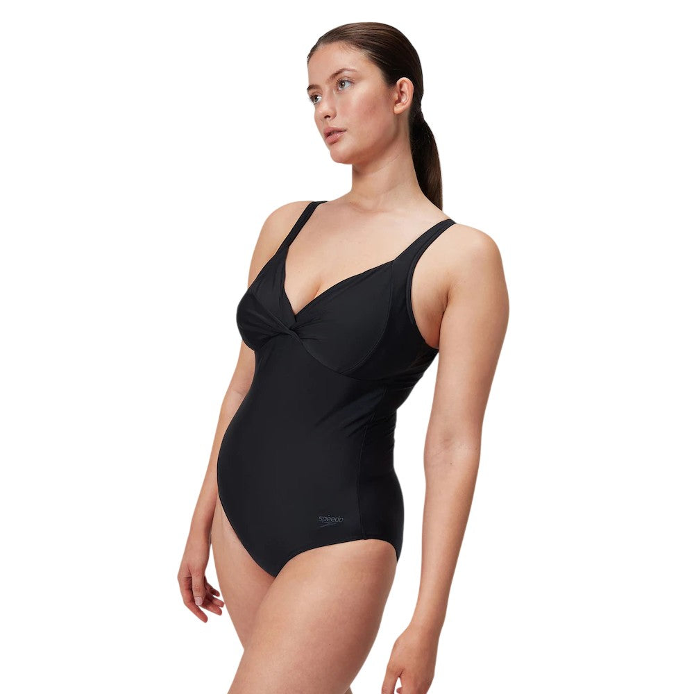 Black - Close up - Speedo Womens-Ladies Eco Endurance+ One Piece Swimsuit