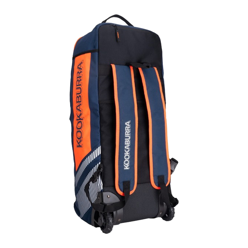 Navy-Orange - Back - Kookaburra 2026 WD6000 Wheelie Duffle Bag