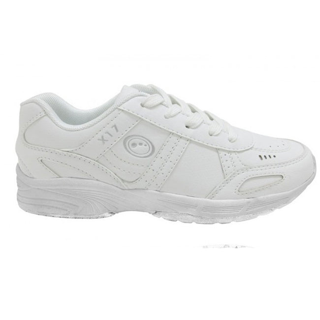 White - Front - Optimum Childrens-Kids School Trainers