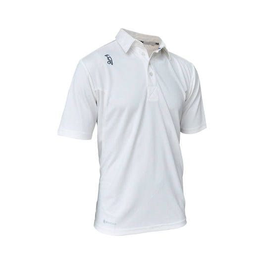 White - Front - Kookaburra Boys Pro Players Cricket Shirt