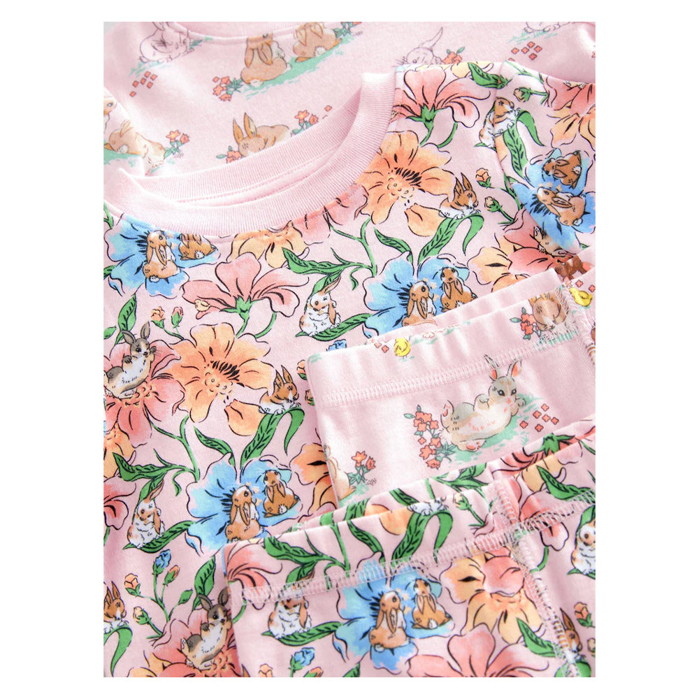 Pink - Pack Shot - Cath Kidston Girls Snuggle Bunny Cotton Pyjama Set (Pack of 2)