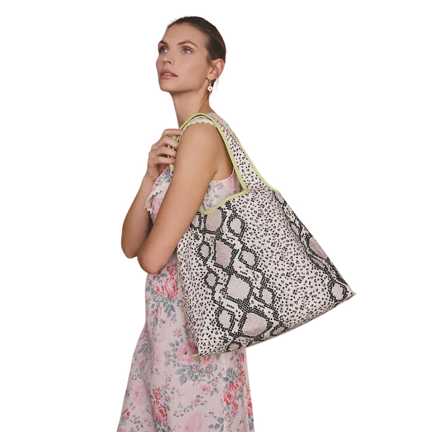 Grey - Back - Cath Kidston Marylebone Snake Print Shopper Bag