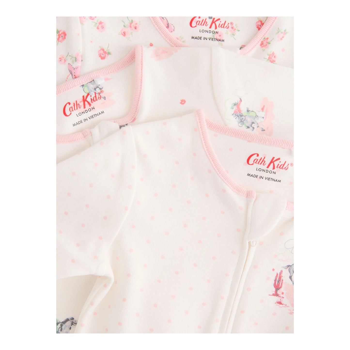 Pink - Lifestyle - Cath Kidston Baby Girls Floral Sleepsuit (Pack of 3)