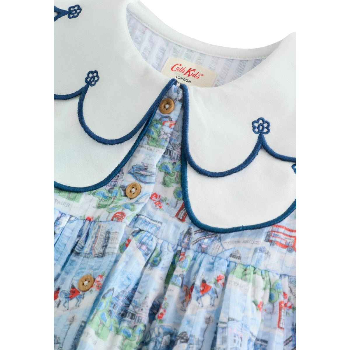 Blue - Side - Cath Kidston Girls Collared Dress