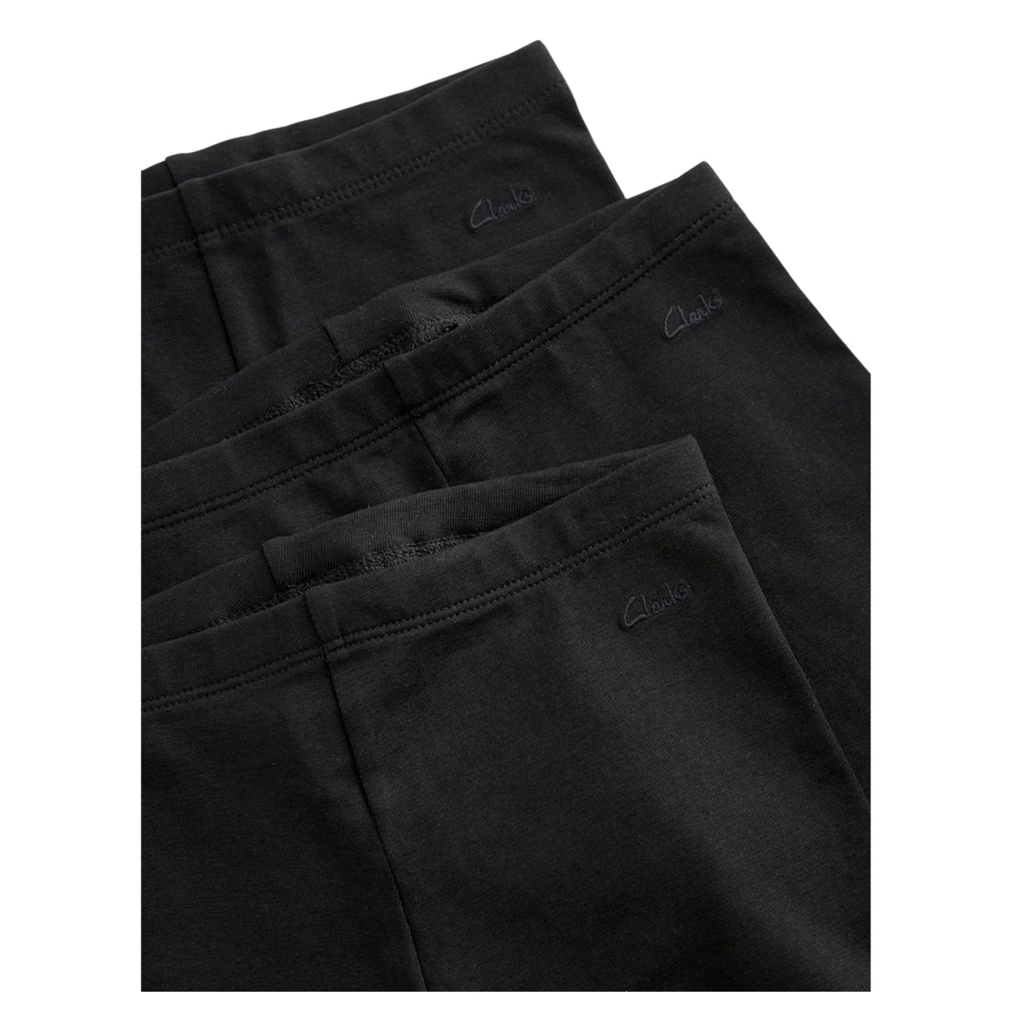 Black - Pack Shot - Clarks Girls Jersey Cycling Shorts (Pack of 3)