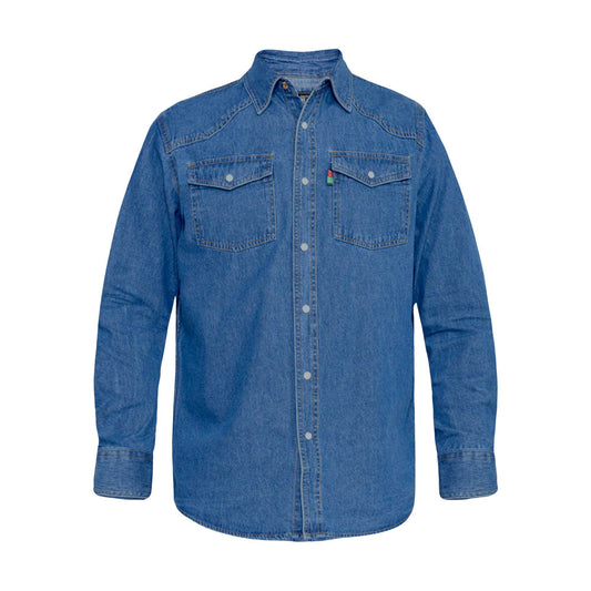 Stonewash - Front - Duke Mens D555 Western Denim Shirt