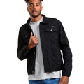 Black - Side - Duke Mens D555 London Trucker Denim Jacket