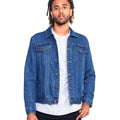 Stonewash - Side - Duke Mens D555 London Trucker Denim Jacket