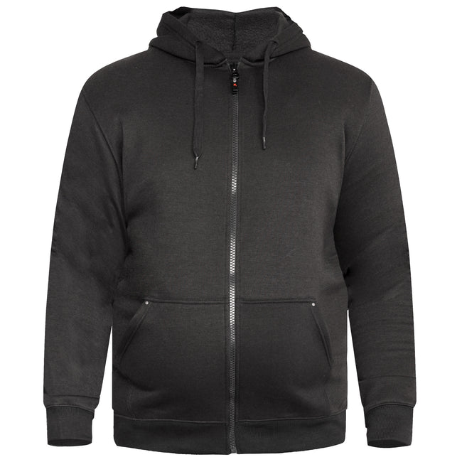 Black - Front - Duke Mens D555 Rockford Cantor Heavyweight Kingsize Full Zip Hoodie