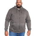 Grey - Side - Duke Mens D555 Rockford Cantor Heavyweight Kingsize Full Zip Hoodie