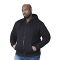 Black - Side - D555 Mens Rockford Kingsize Cantor Zip Through Hooded Sweatshirt